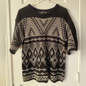 Forever 21 Monochrome Knit Short-Sleeve Sweater